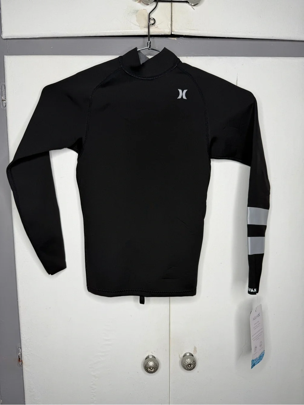 Hurley Men's Men's Advantage Plus 1/1 Jacket Swim Wet Rash Guard XS Black NWT